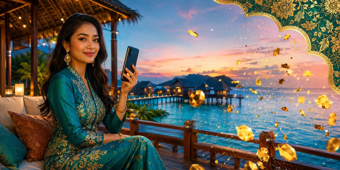 Pemain Sabah membaca odds taruhan sukan dengan latar batik tradisional
